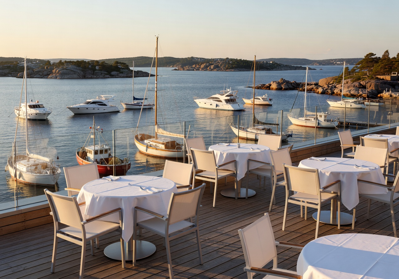 Hotell Arkipelag rooftop dining marina view Aland