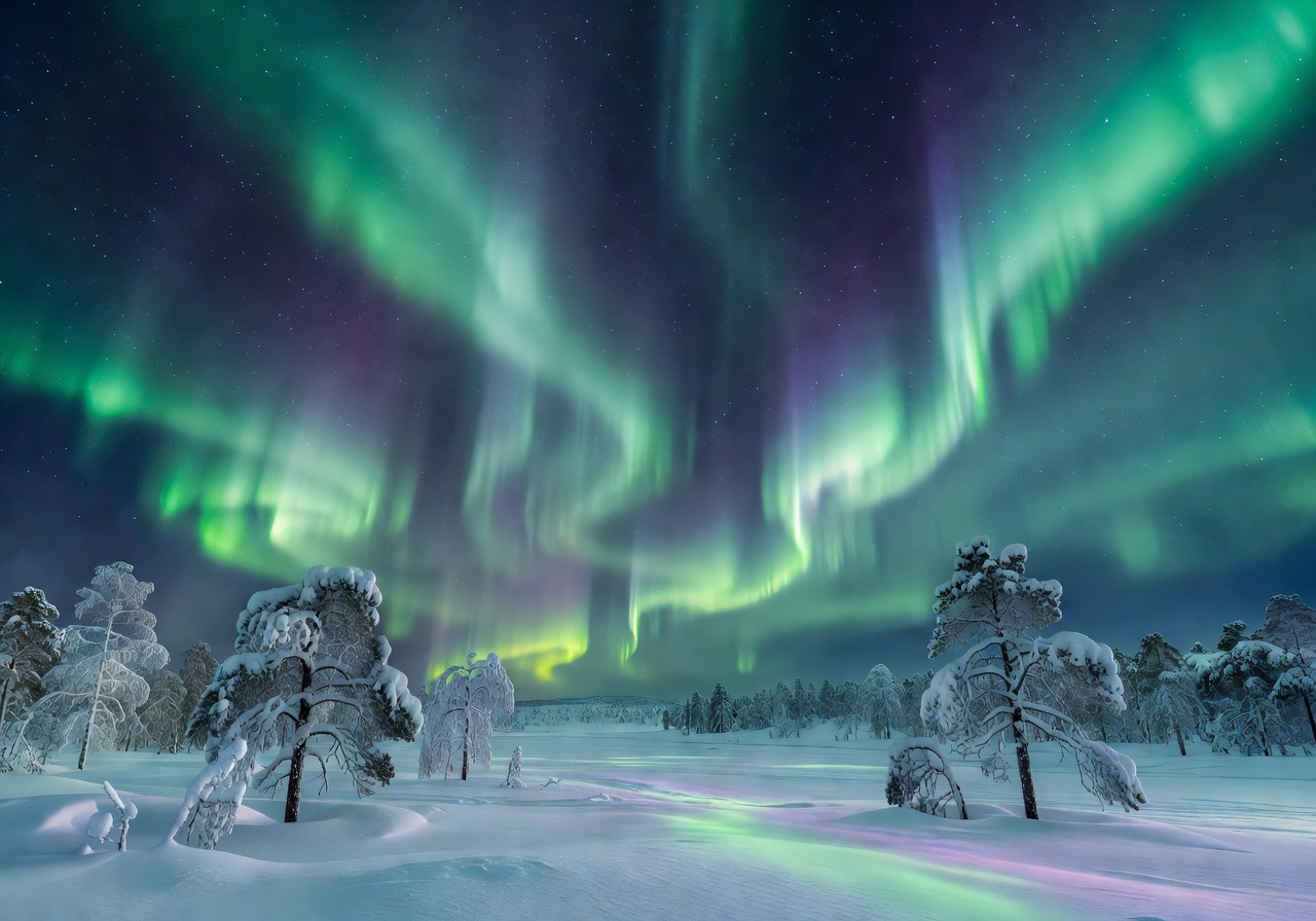 Northern Lights aurora borealis Lapland Finland