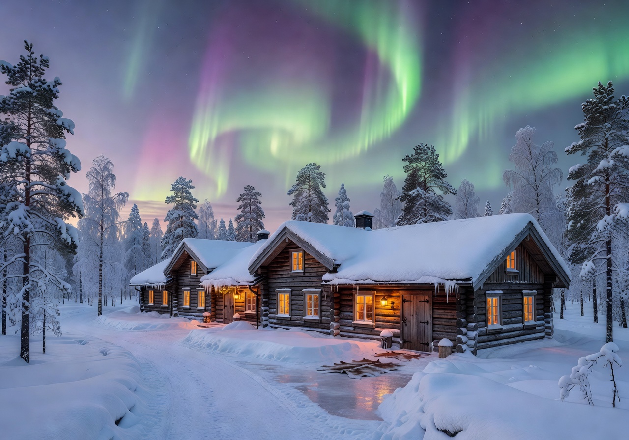 Santa Claus Arctic luxury hotel Lapland Northern Lights